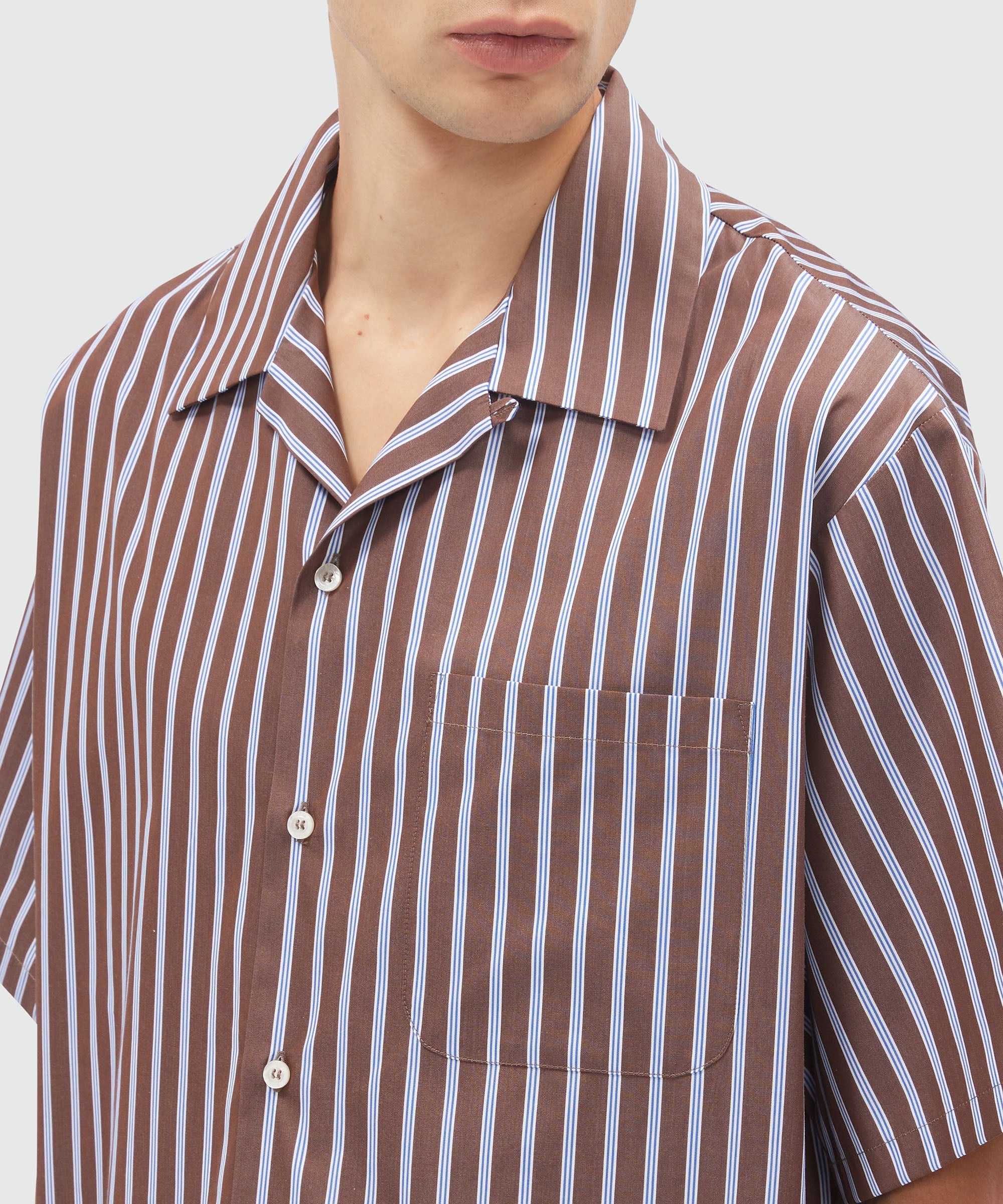 Striped patterned poplin shirt - 5
