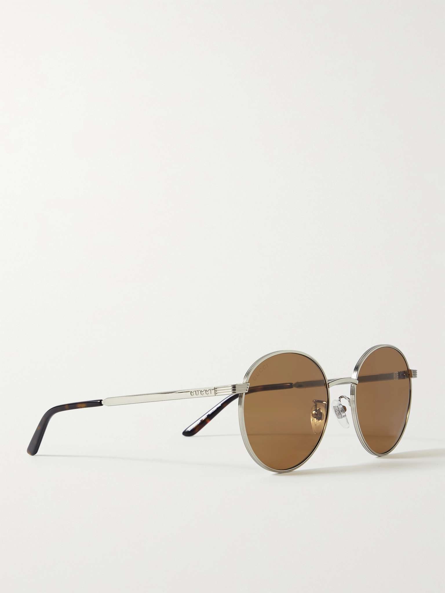 Round-Frame Silver-Tone Sunglasses - 3