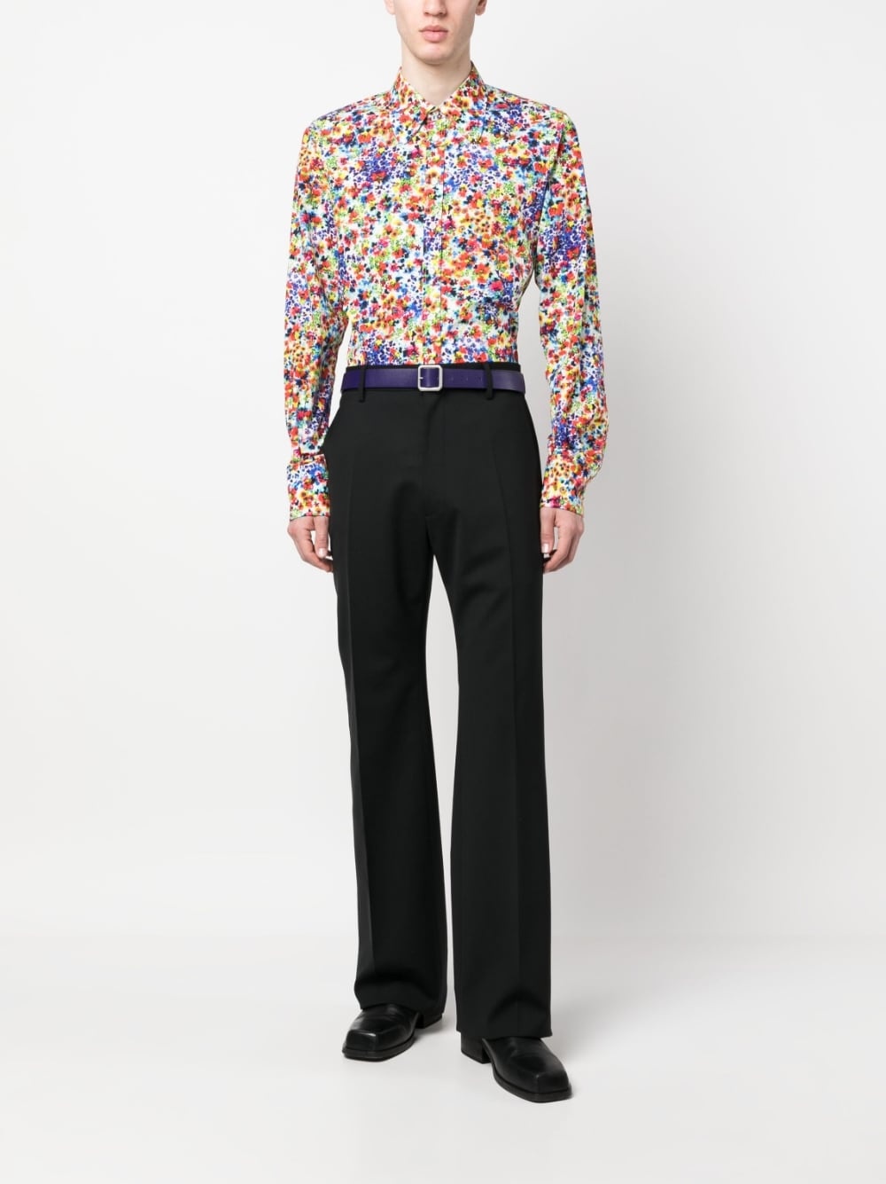 floral-print cotton shirt - 2