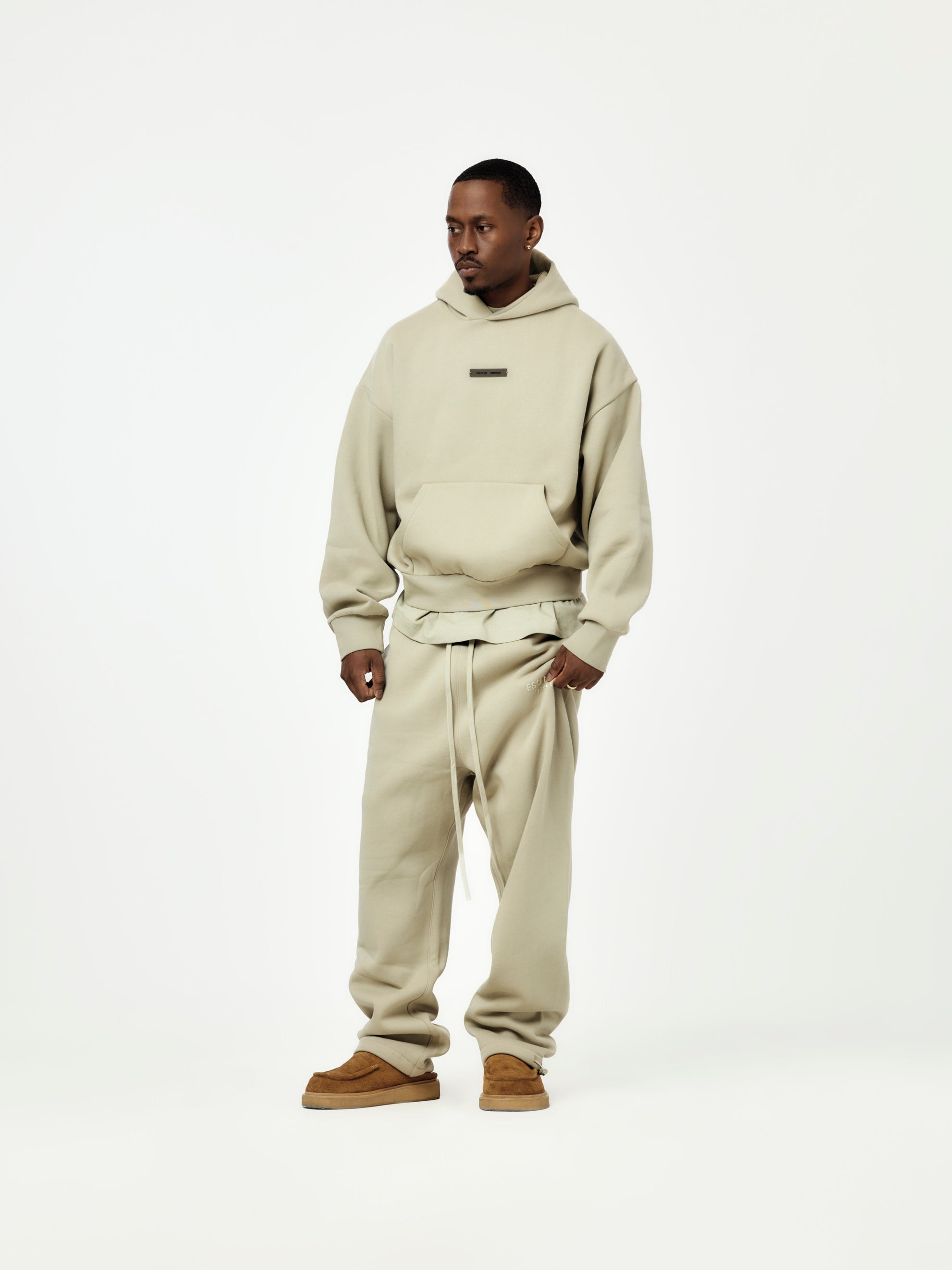CLASSIC FIT FLEECE HOODIE (ABBEY STONE) - 5