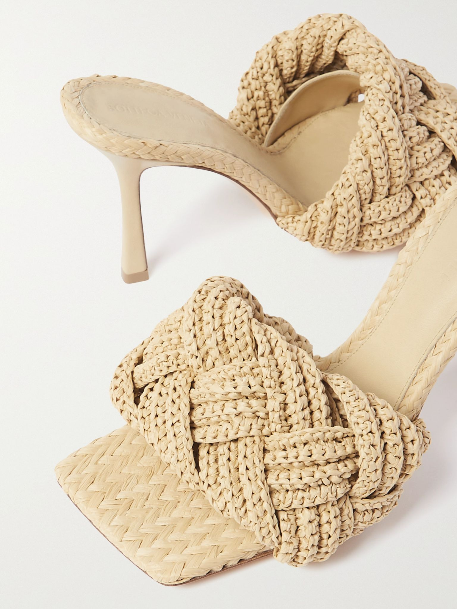 Lido intrecciato leather mules Beige - 4