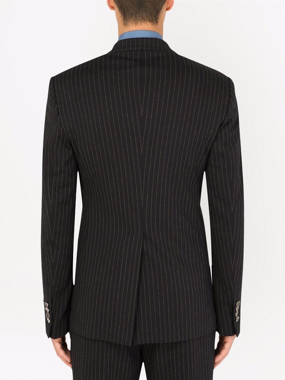 pinstripe single-breasted blazer - 4