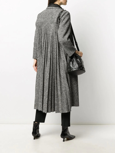 REDValentino diagonal pattern pleated coat outlook