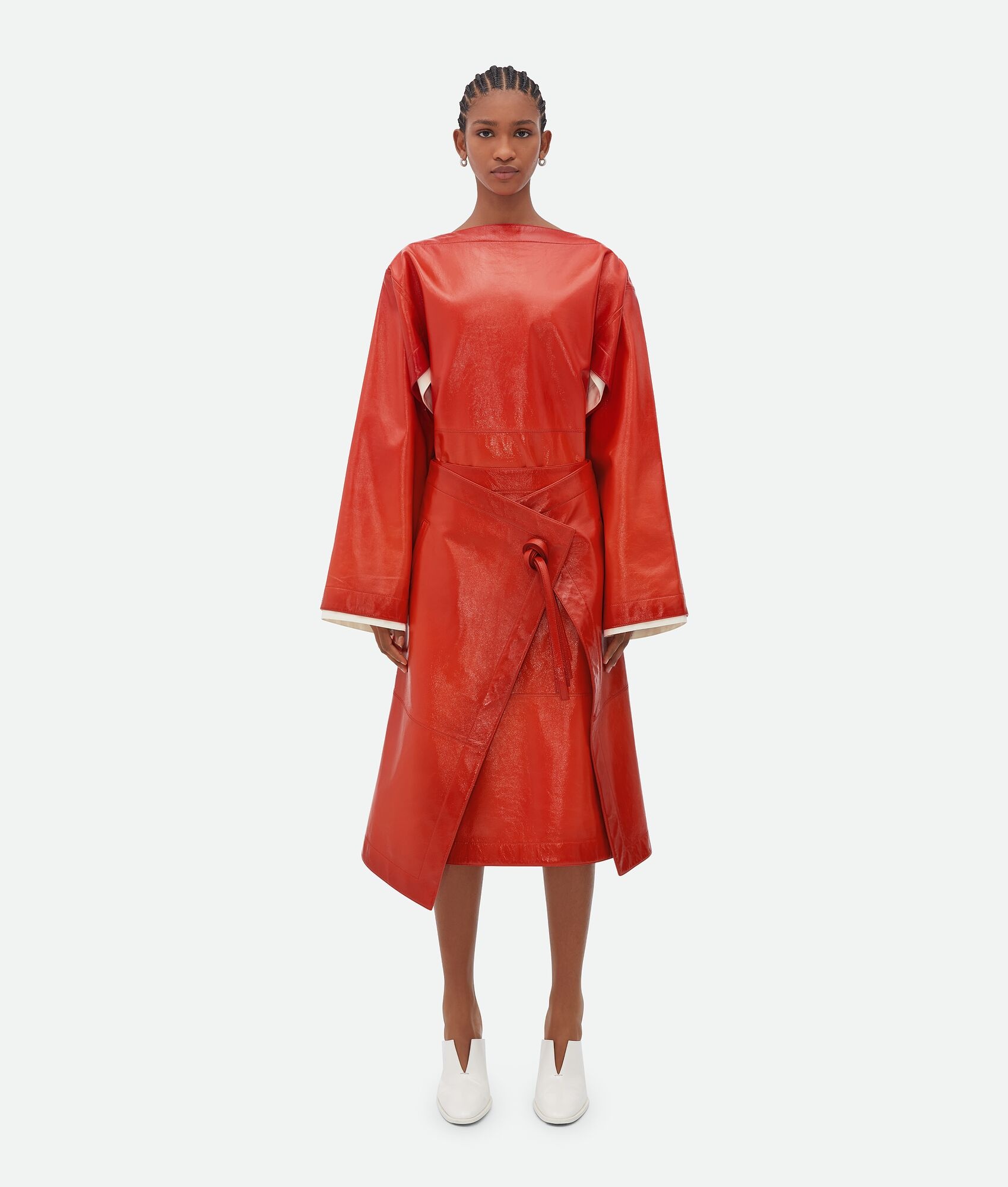 Leather Wrapped Skirt With Degradé Effect - 4
