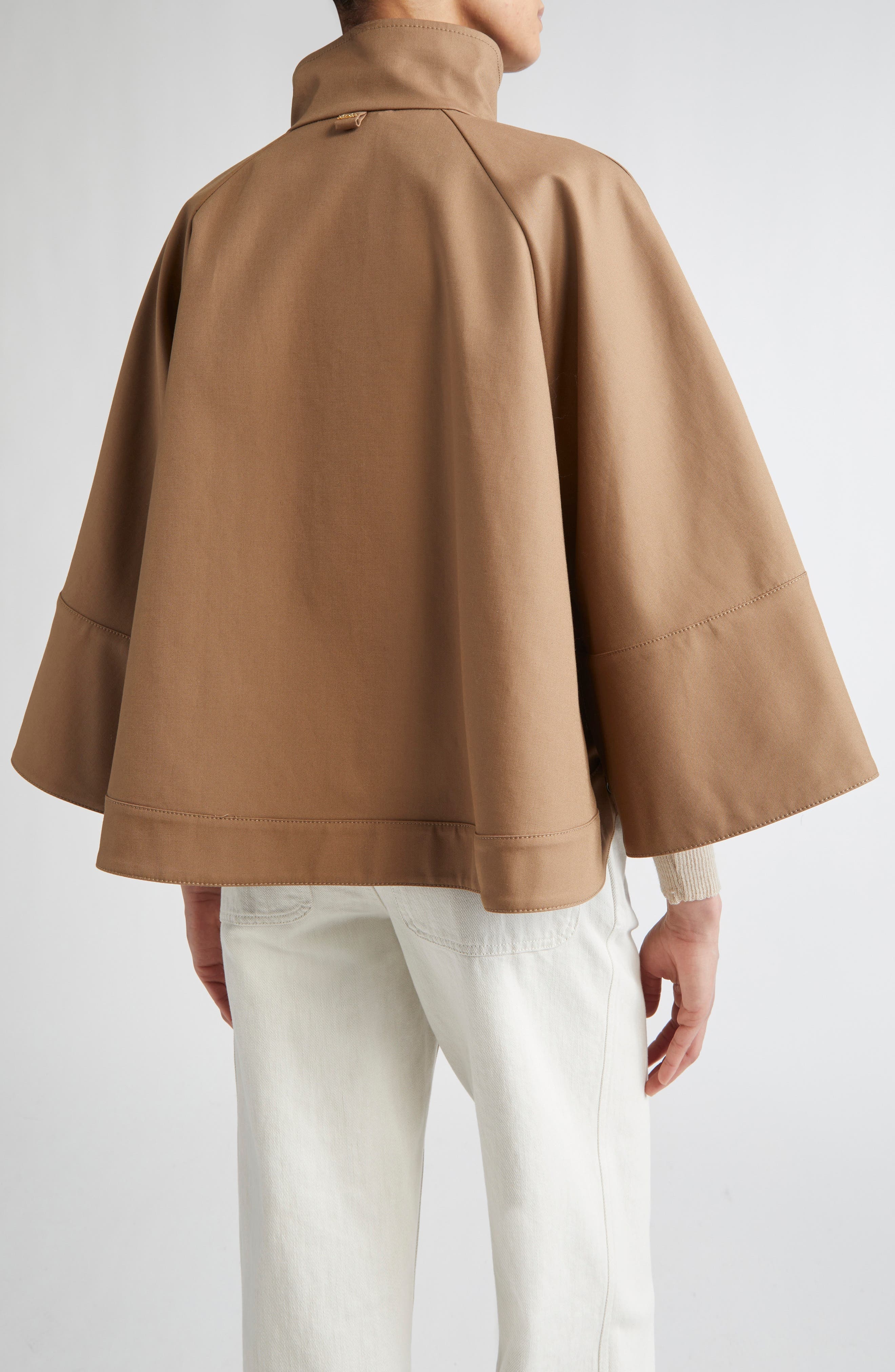 Max Mara Fulcro Water Repellent Cotton Gabardine Cape in Coloniale at Nordstrom - 2