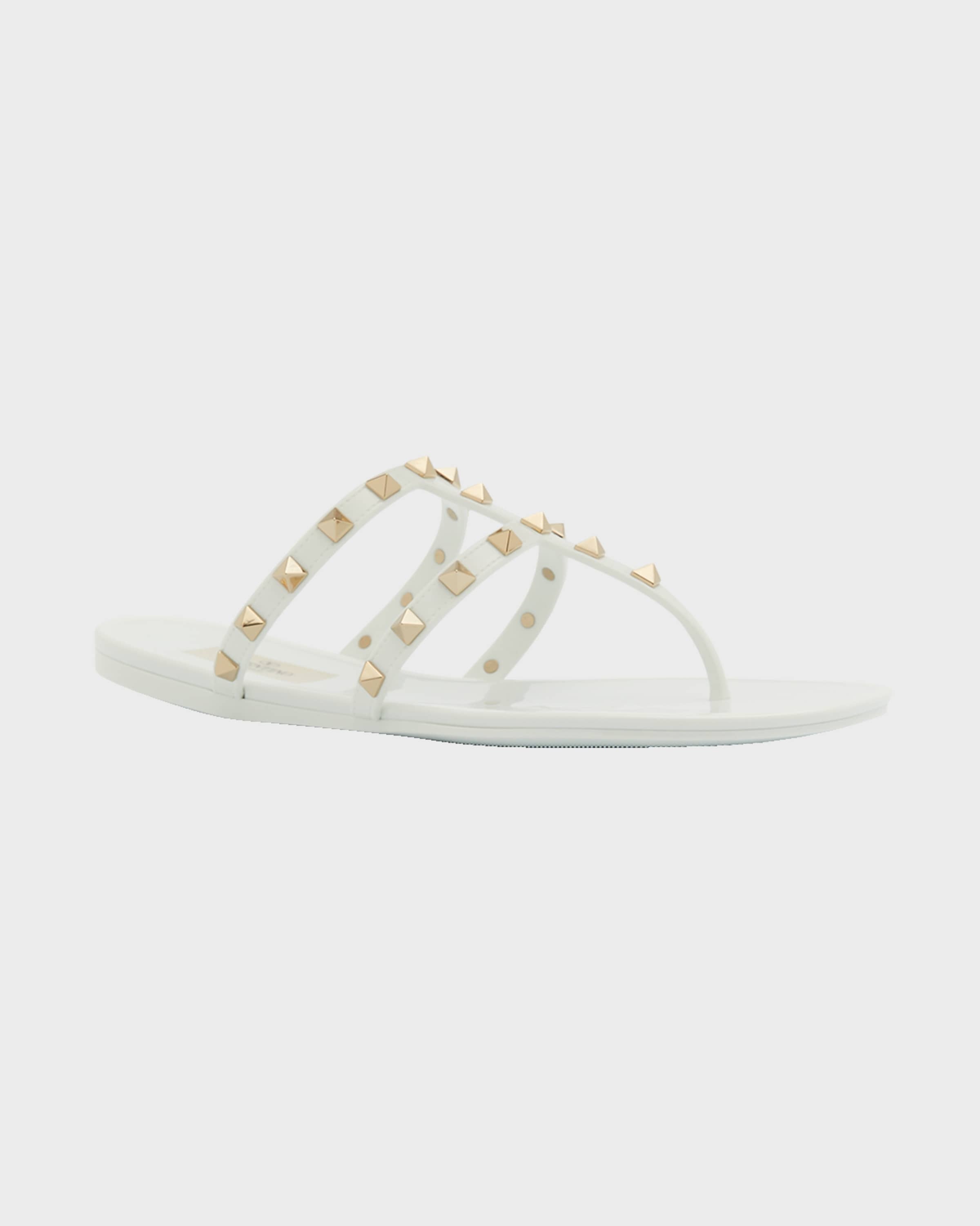 Rockstud T-Strap Flat Slide Sandals - 3