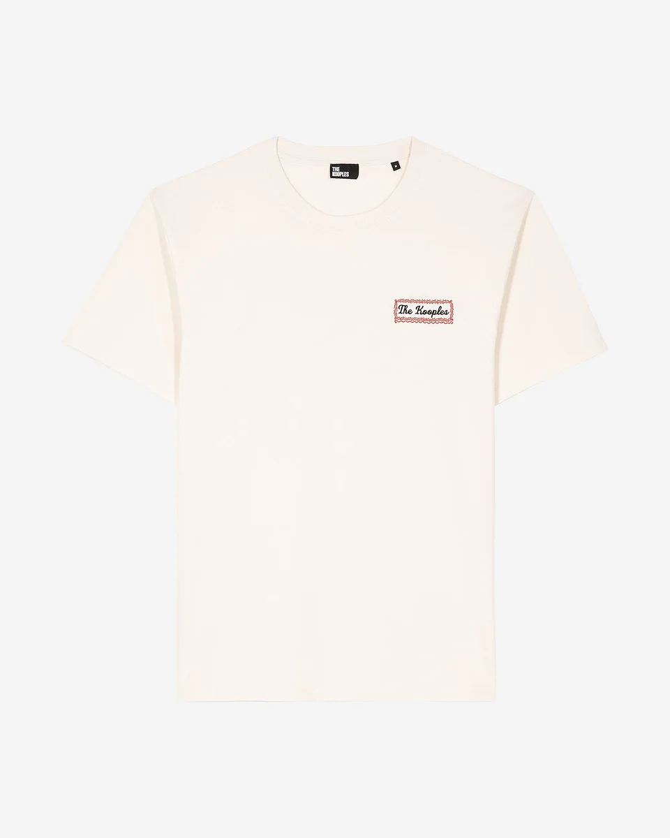 T-SHIRT WITH BEIGE VIA PRONY SCREEN PRINT - 1