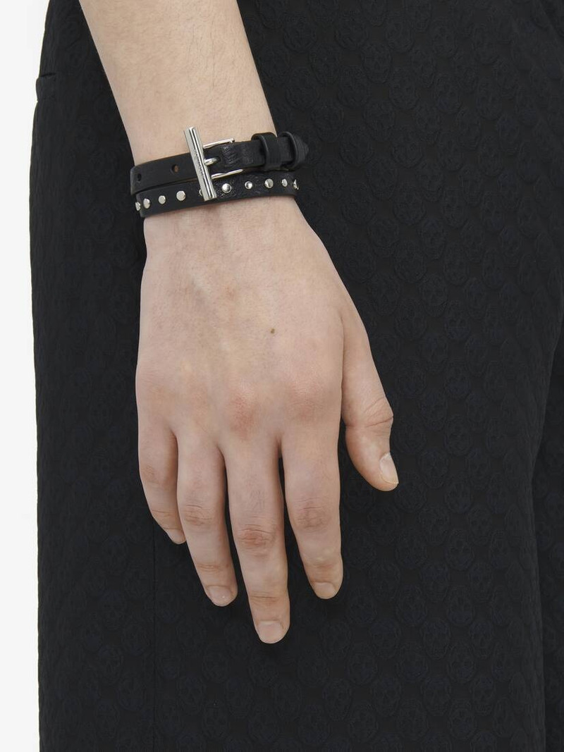 Alexander McQueen T-Bar Double Wrap Bracelet outlook