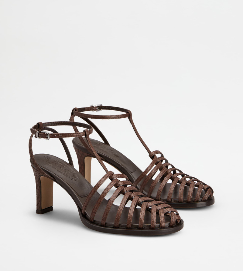 SANDALS IN REPTILE - BROWN 2