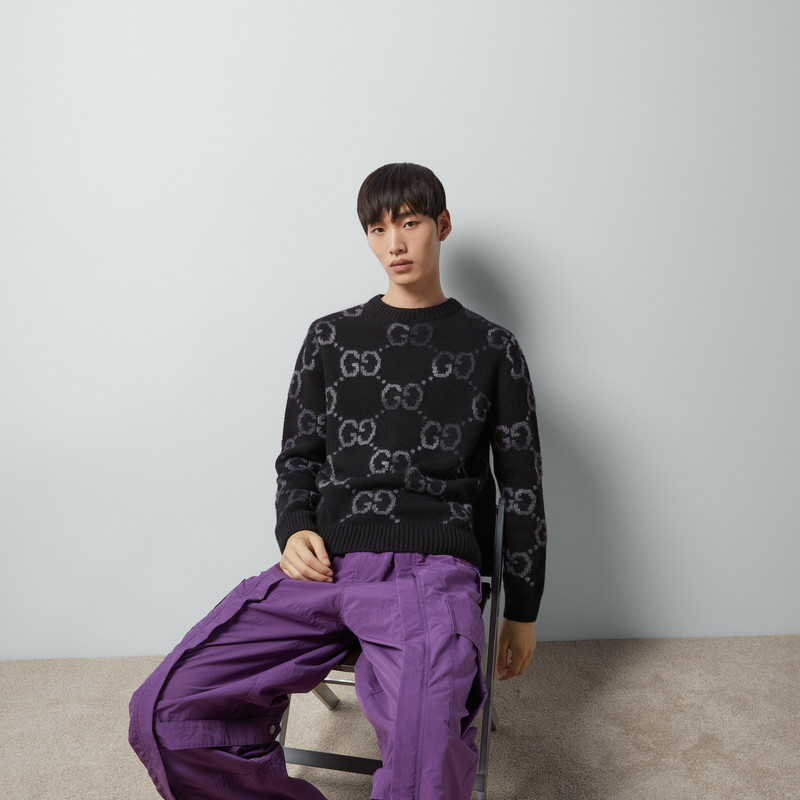 GUCCI Wool sweater with GG intarsia outlook