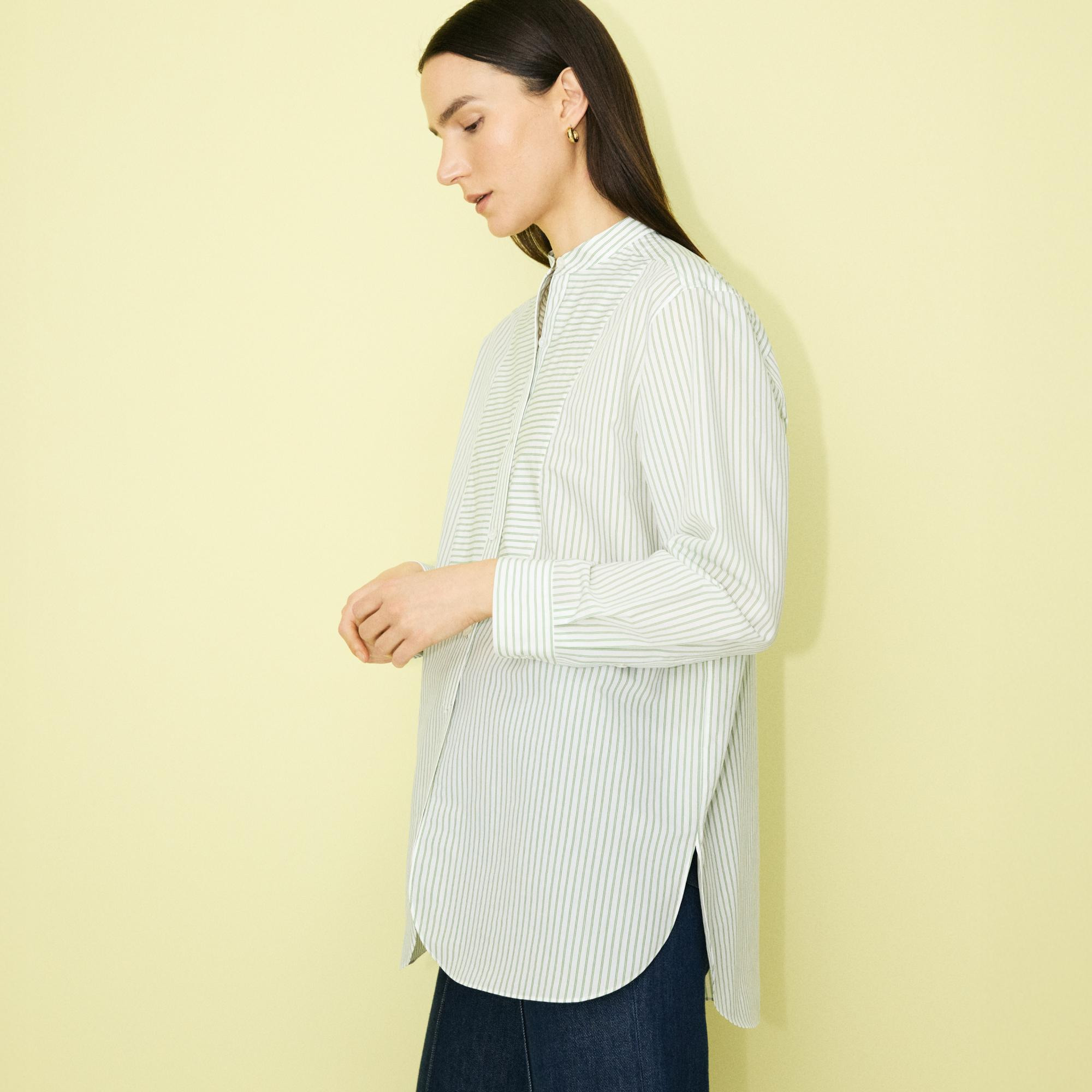 Tuxedo Shirt in Striped Cotton-Blend - 9