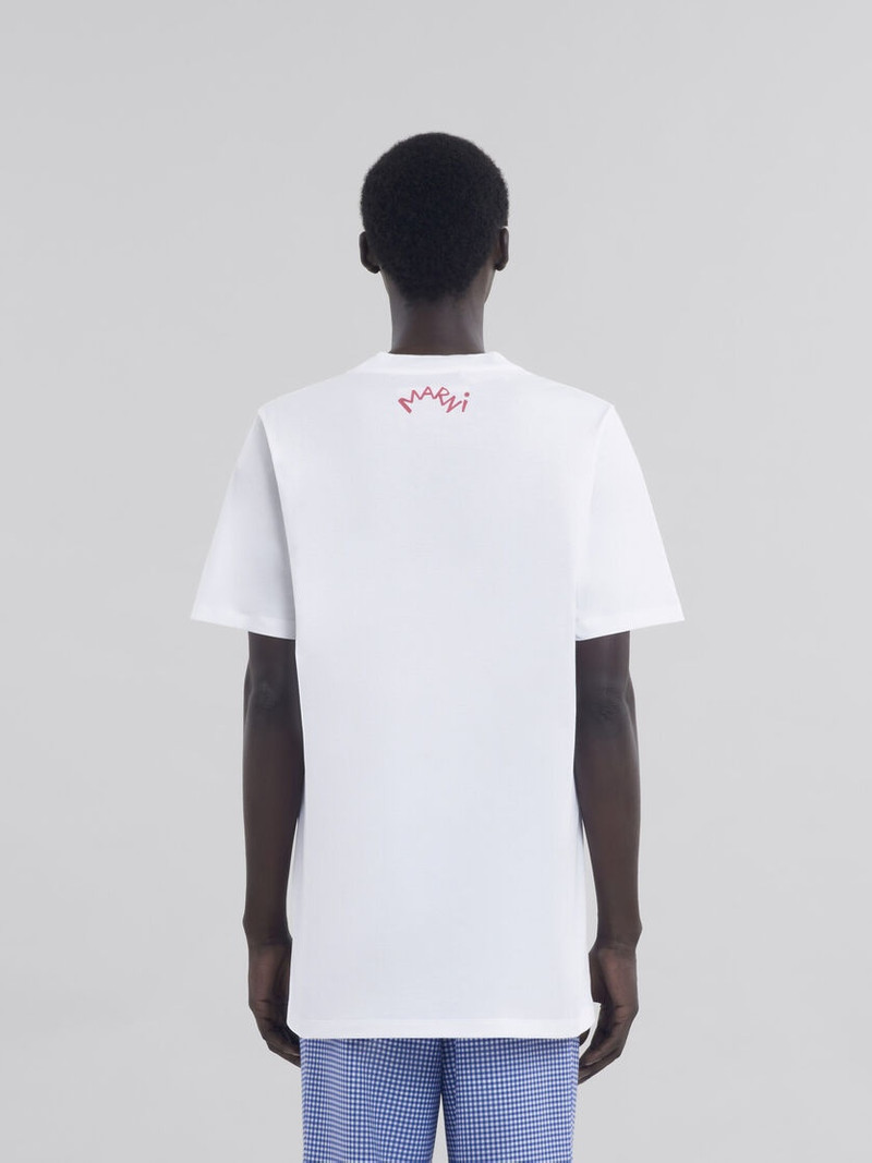 WHITE COTTON T-SHIRT WITH SNAKE PRINT 3