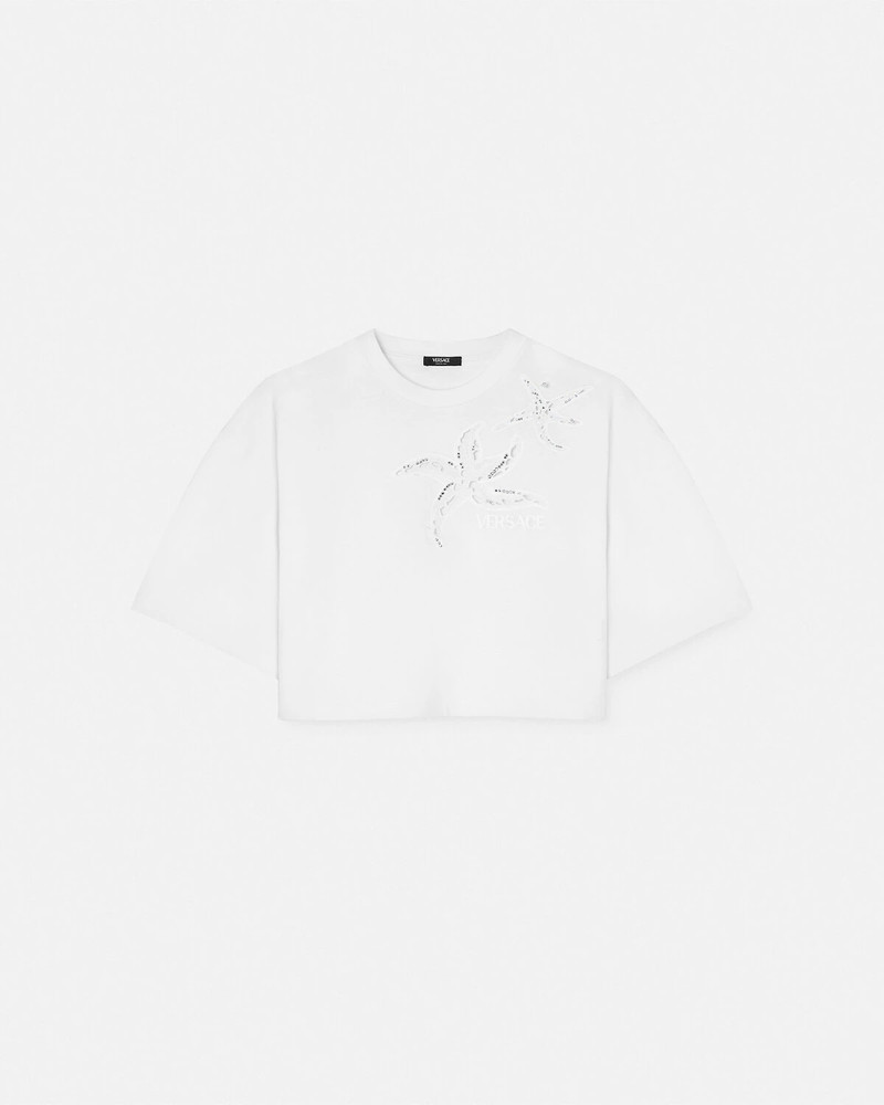 Embroidered Crop Boxy T-Shirt 1