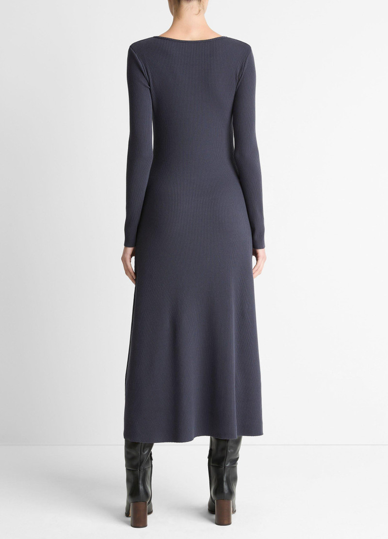 Vince Ribbed Cotton-Blend Scoop-Neck Dress outlook
