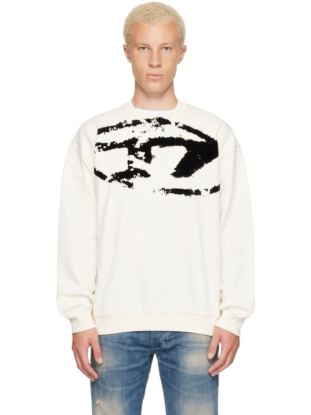 Off-White Flocked Sweatshirt - 1