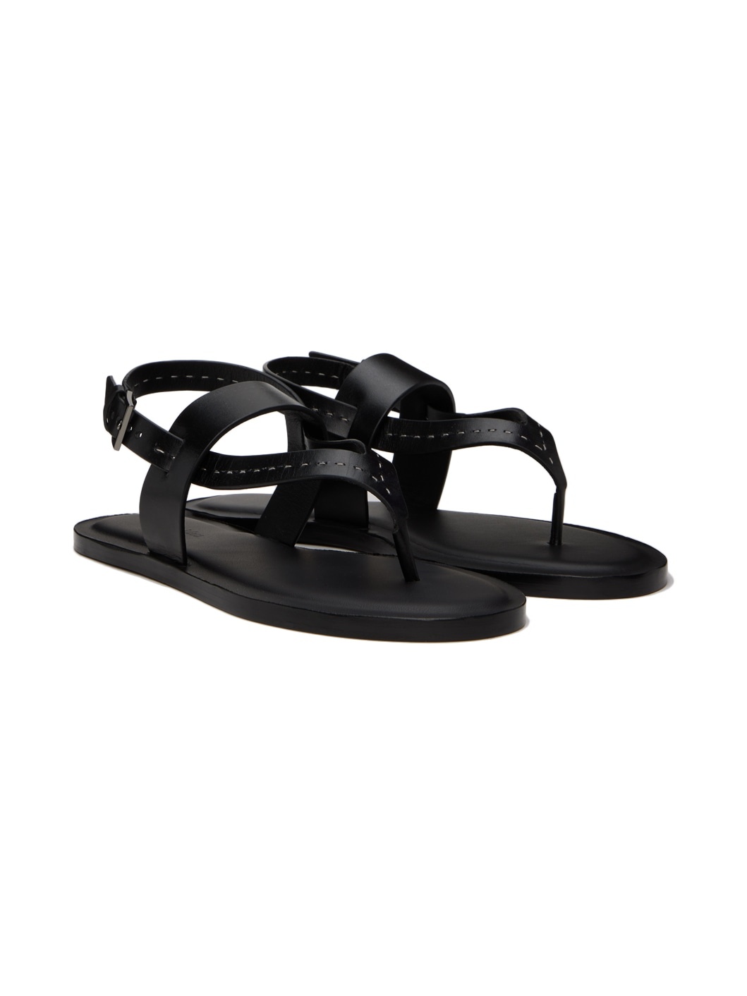 Black Thongstitch Sandals - 4
