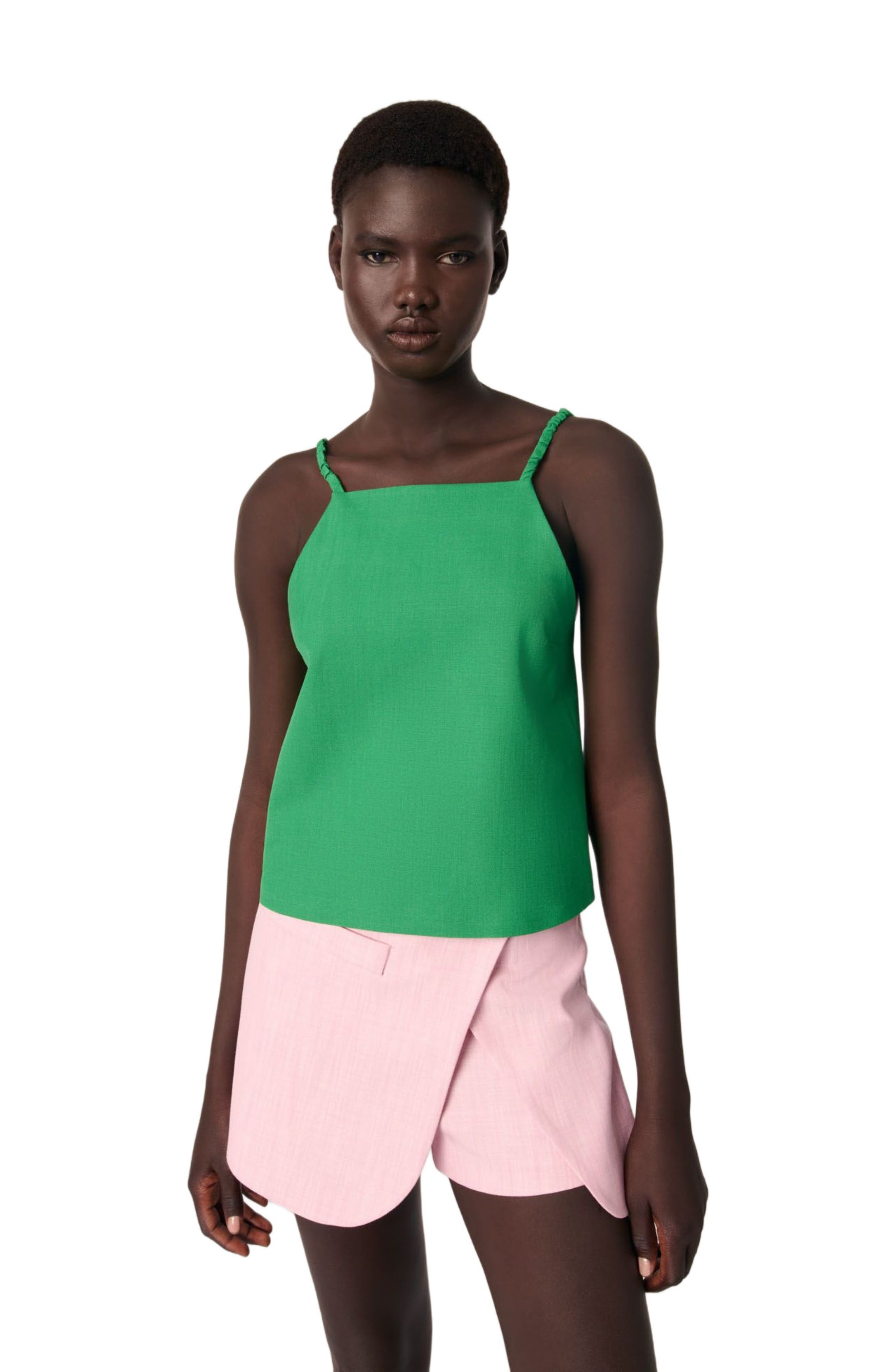 maje Layered-effect suit shorts in Pink at Nordstrom - 5