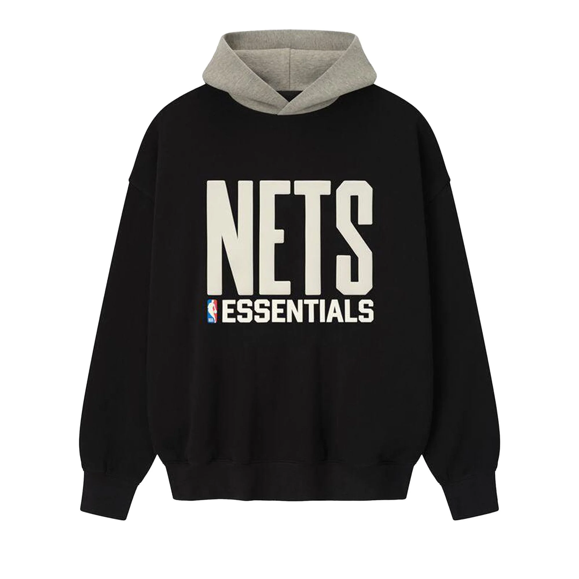Fear of God Essentials Nets Sport Hoodie 'Black/Warm Heather' - 1