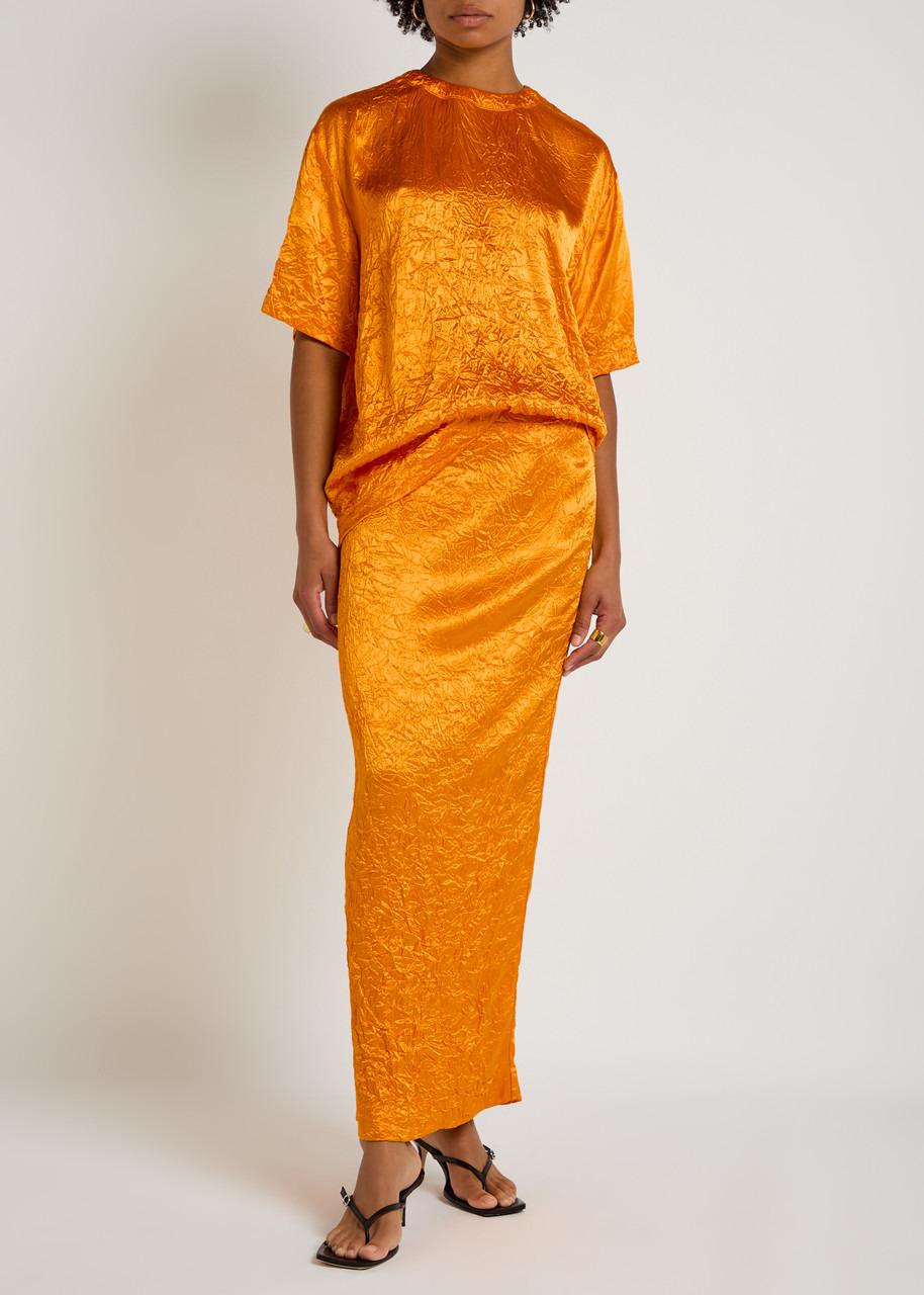 Armarium Jackie Crinkled Satin Maxi Skirt - 4
