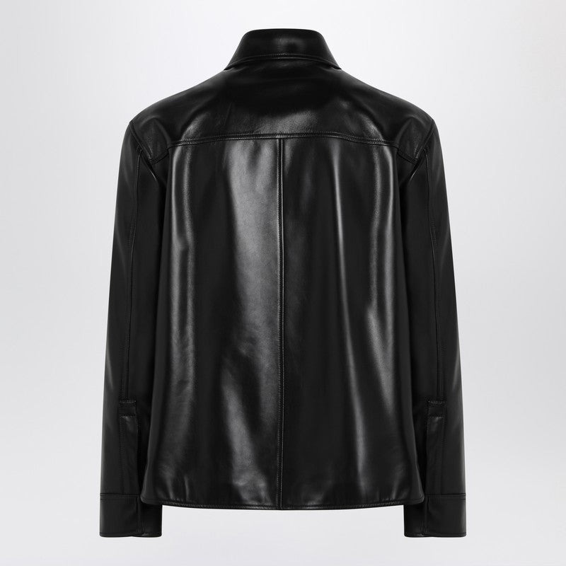 Loewe Black Leather Shirt Jacket Men - 2
