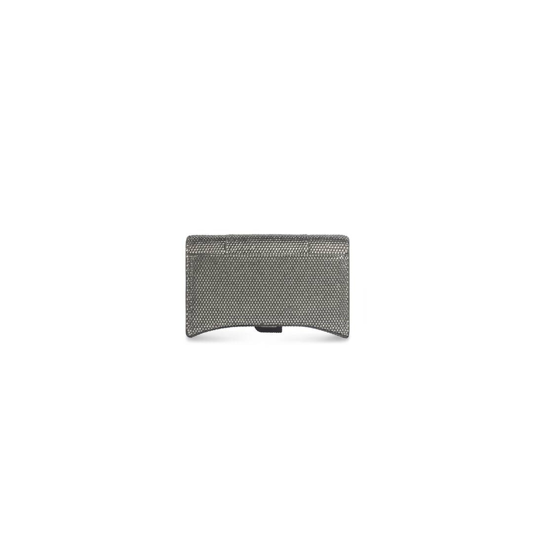Women's Hourglass Wallet On Chain And Rhinestones in Grey - 4