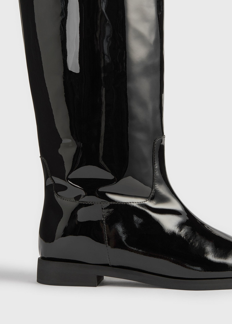 Shearling riding boots black/beige 3