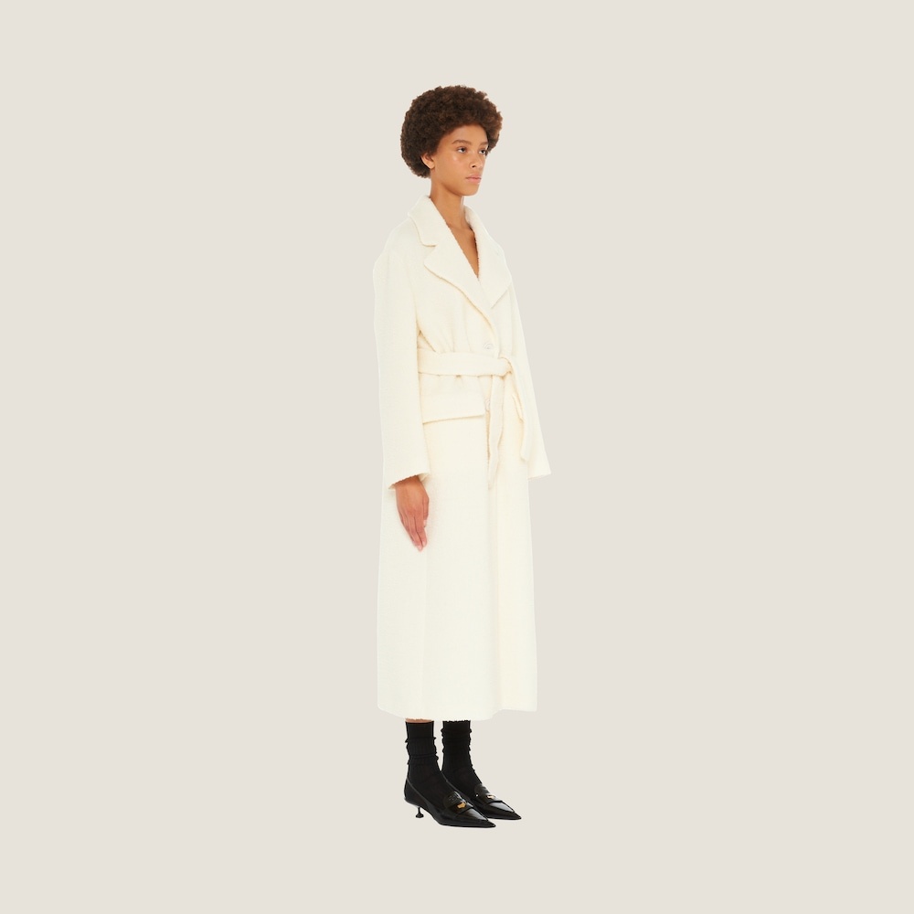 Single-breasted bouclé coat - 5