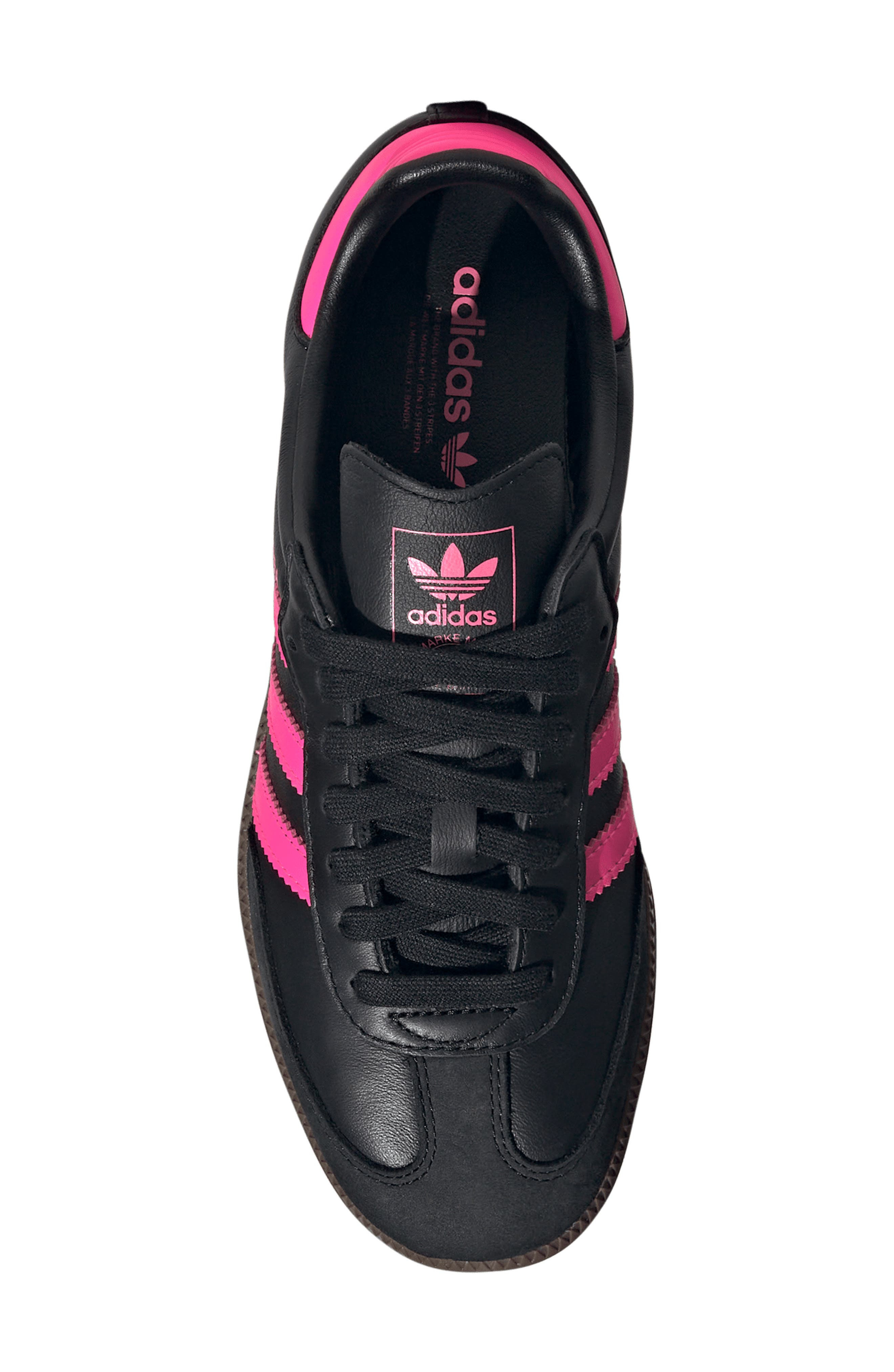 adidas Samba OG Sneaker in Black/Lucid Pink/Gum at Nordstrom - 4