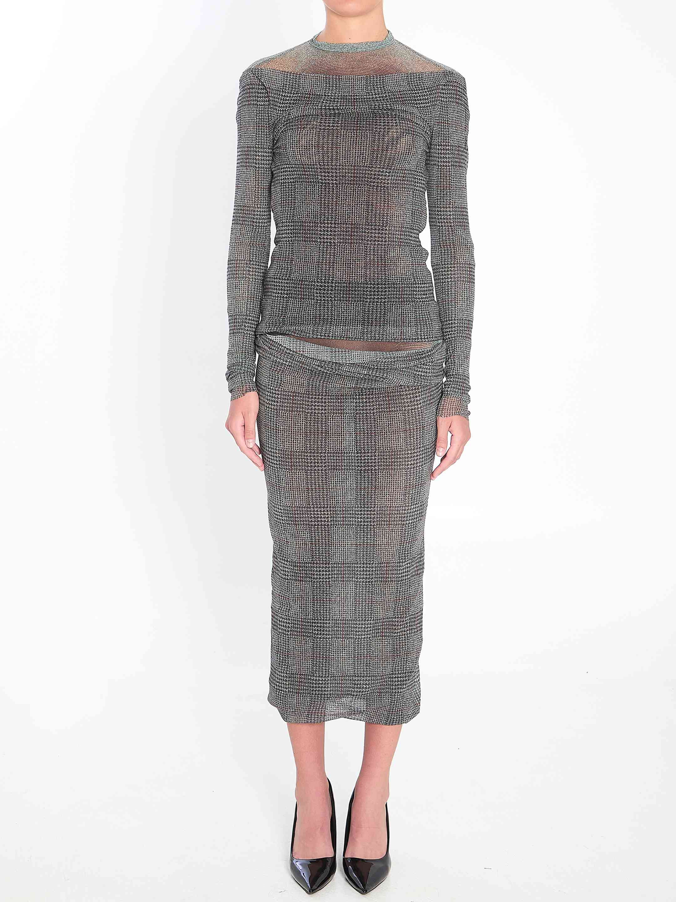 Jean Paul Gaultier Women Body Shadow And Prince Of Wales Skirt - 5