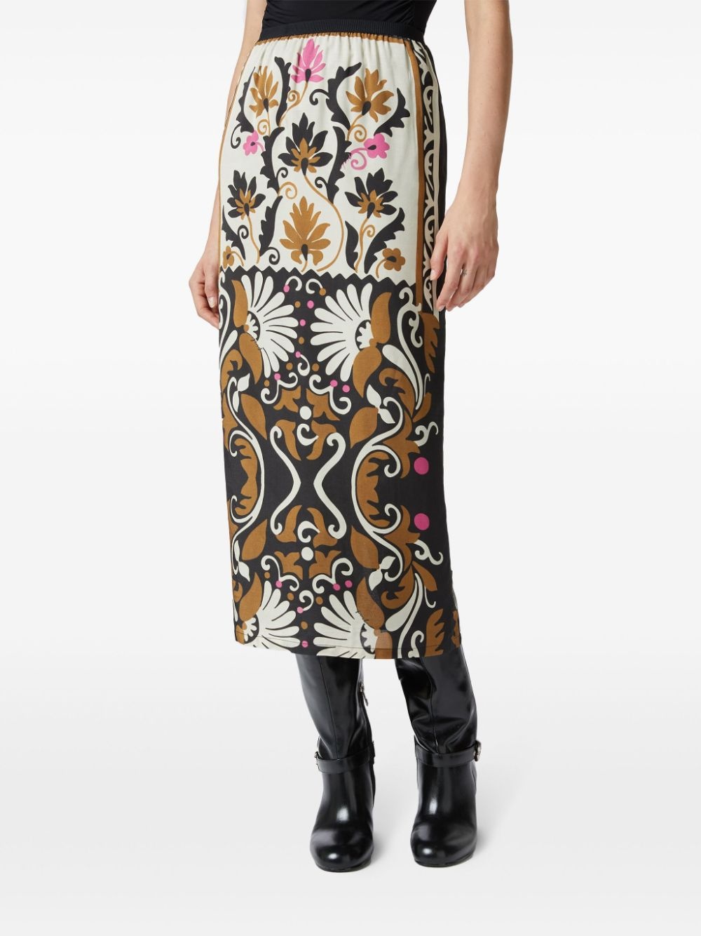 floral-print skirt - 3