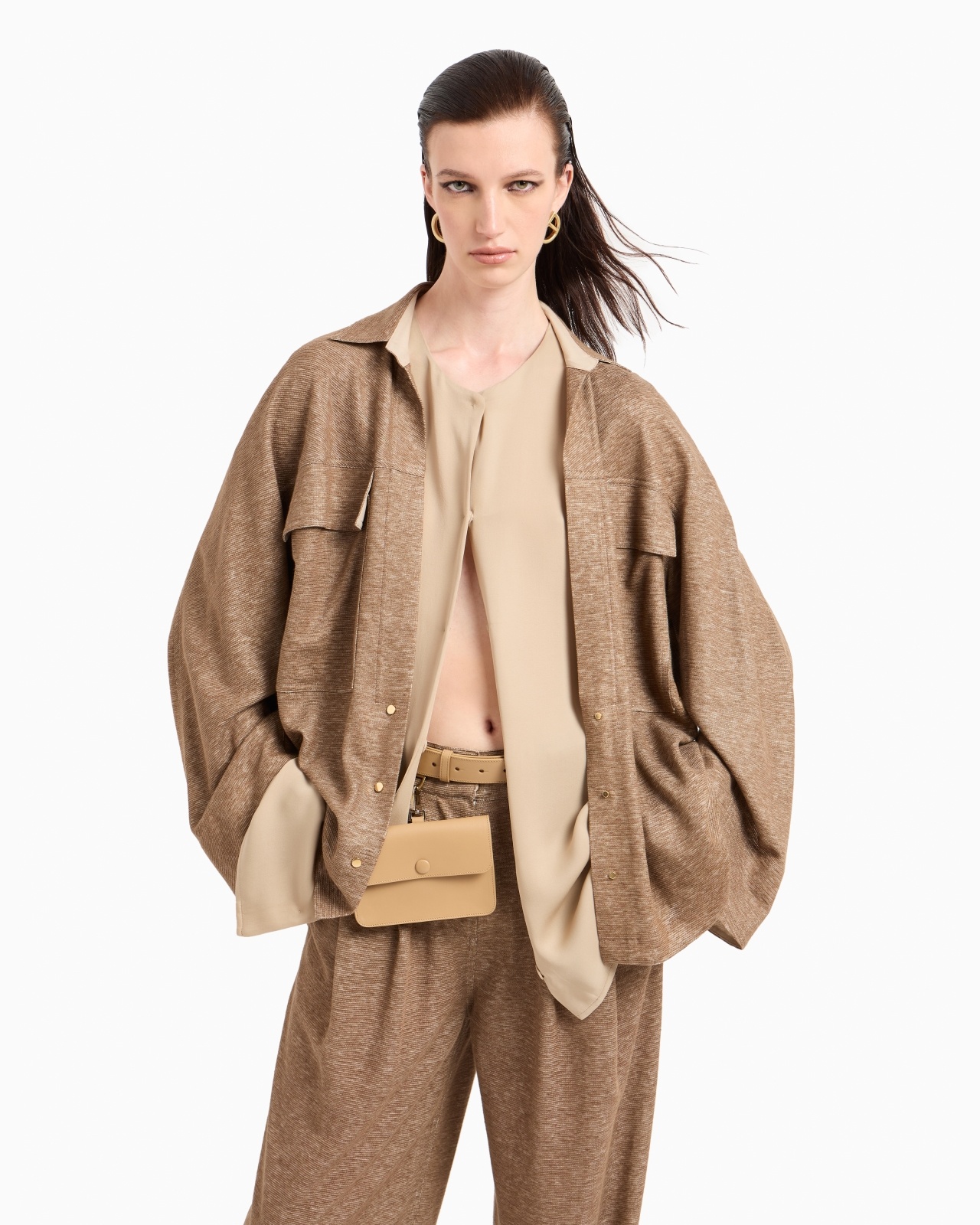 TWO-TONE LINEN JERSEY SHIRT - 6