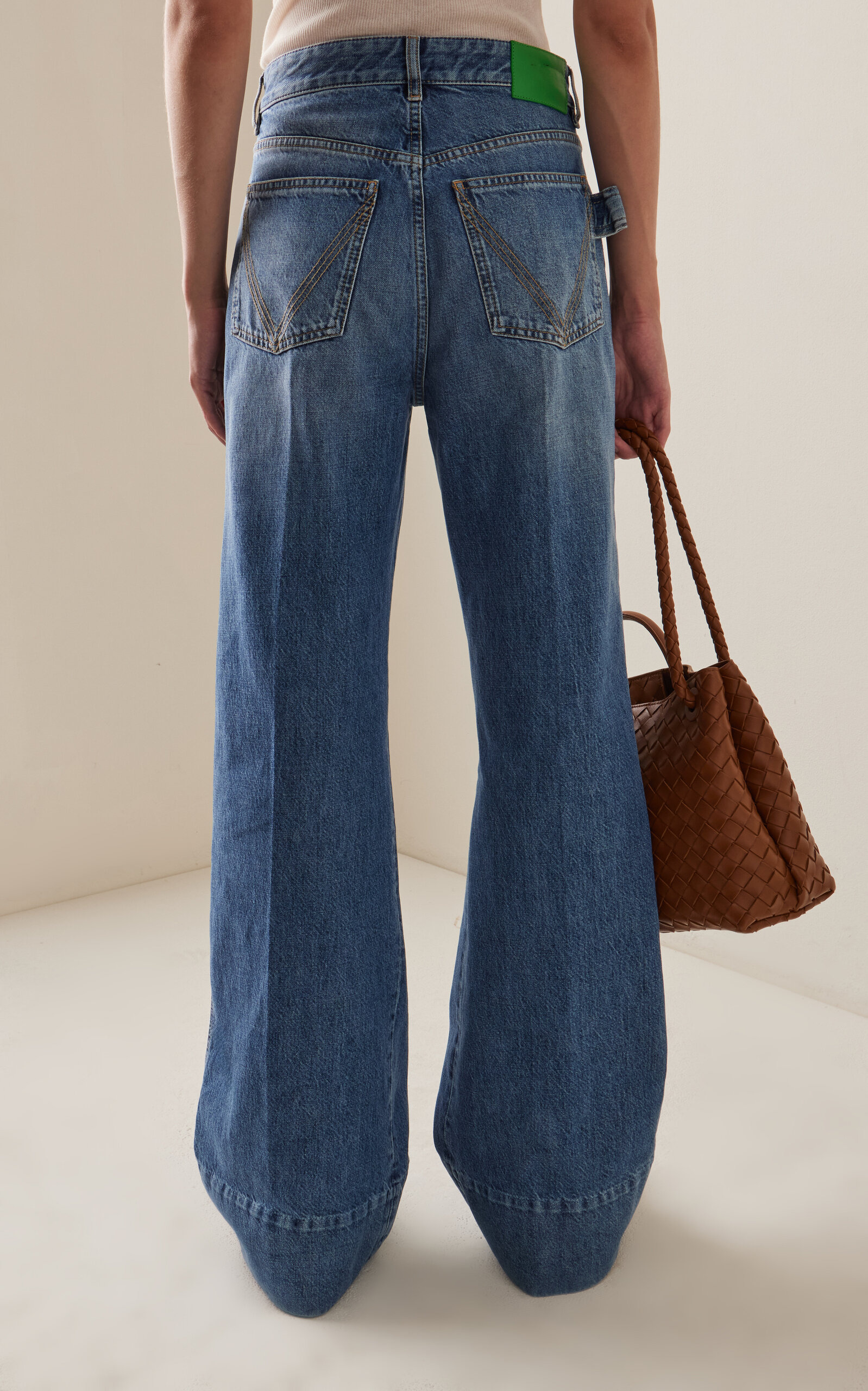 Rigid High-Rise Palazzo Jeans medium wash - 4