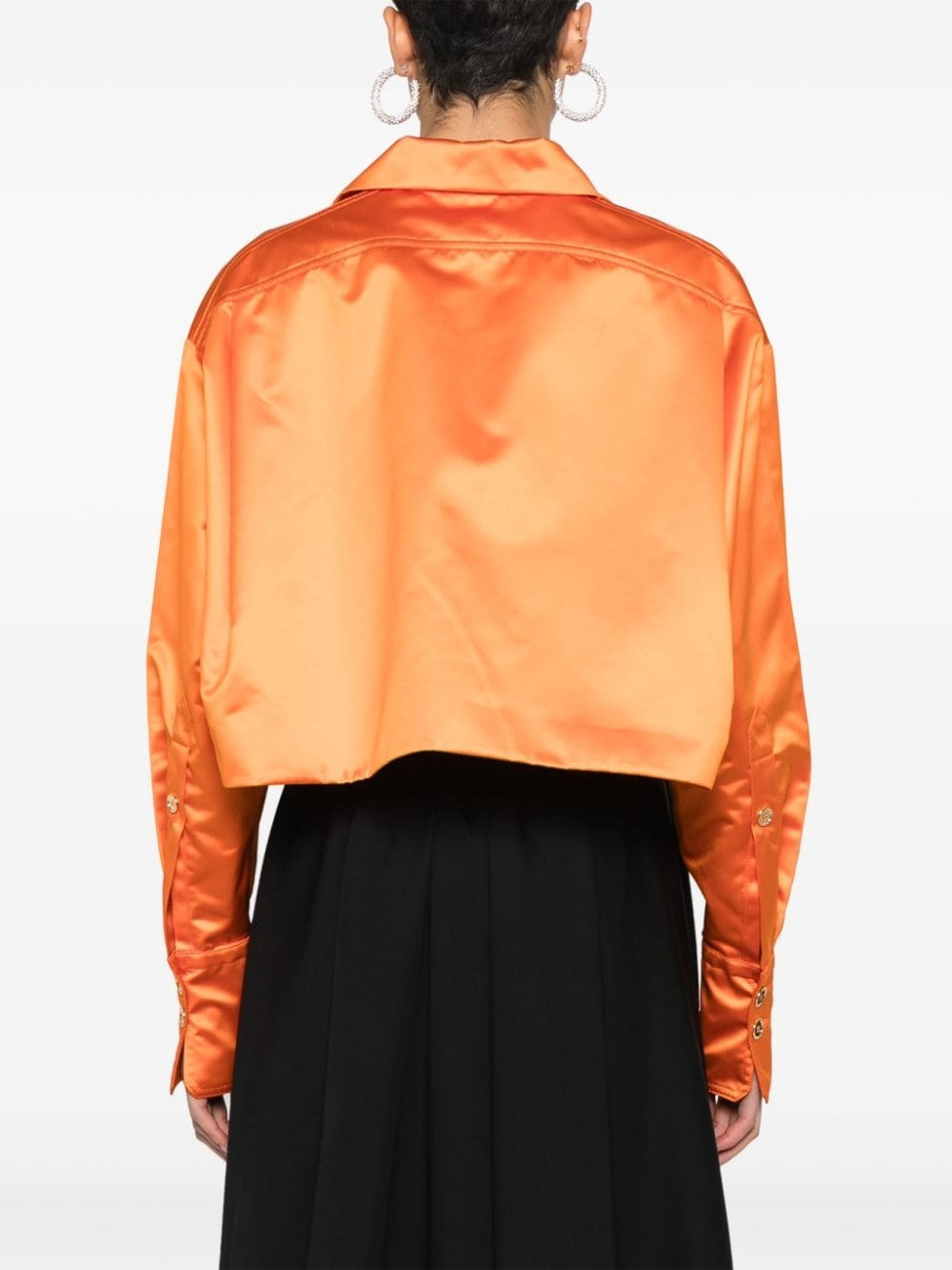 satin cropped jacket - 4