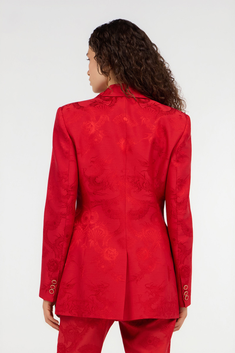 Dark Red Jacket with Dragon Motif 4