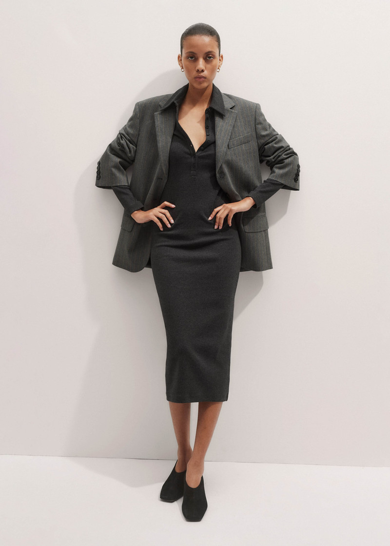 Rib Midi Shirt Dress 4