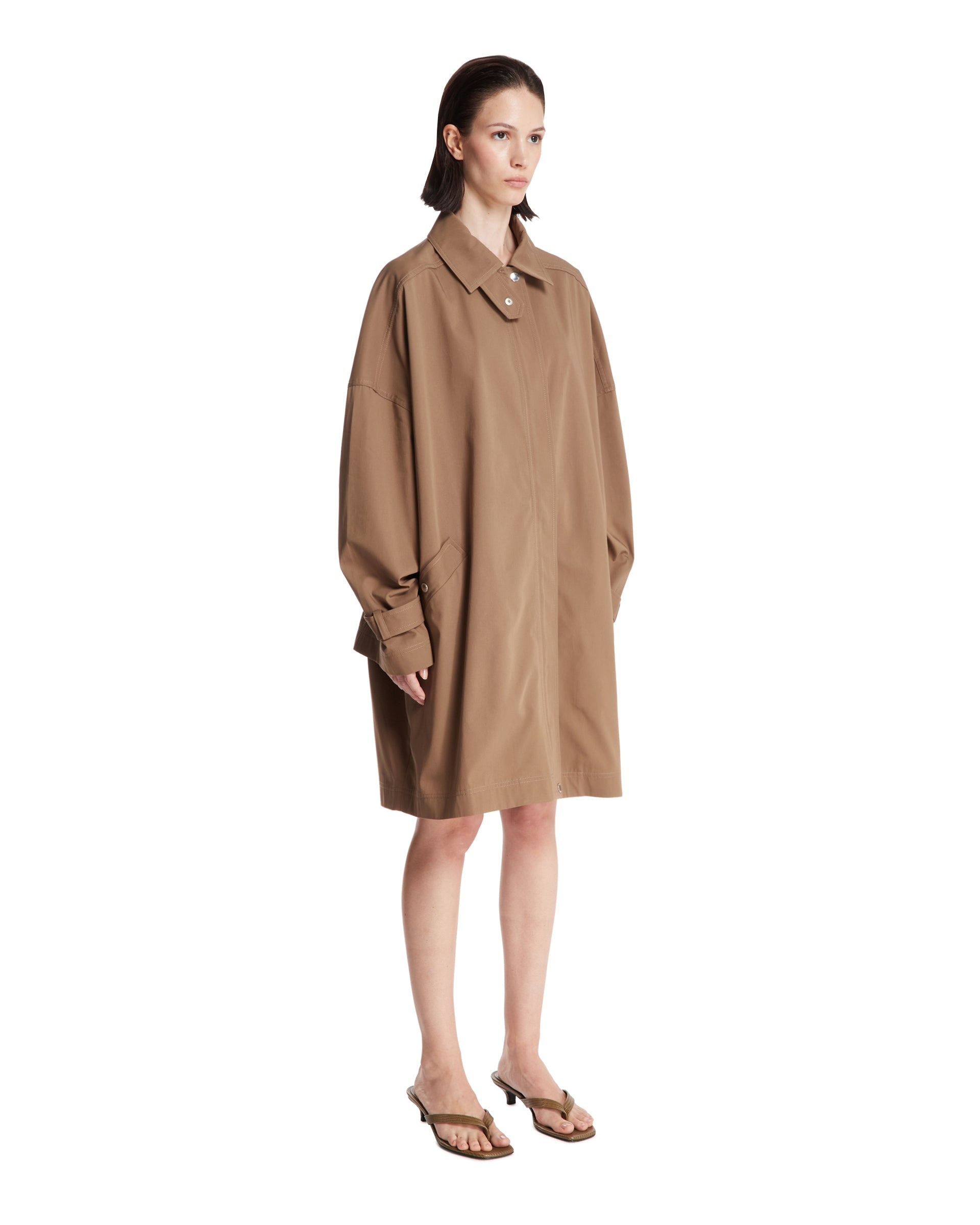 Brown Oversized Trench Coat - 4