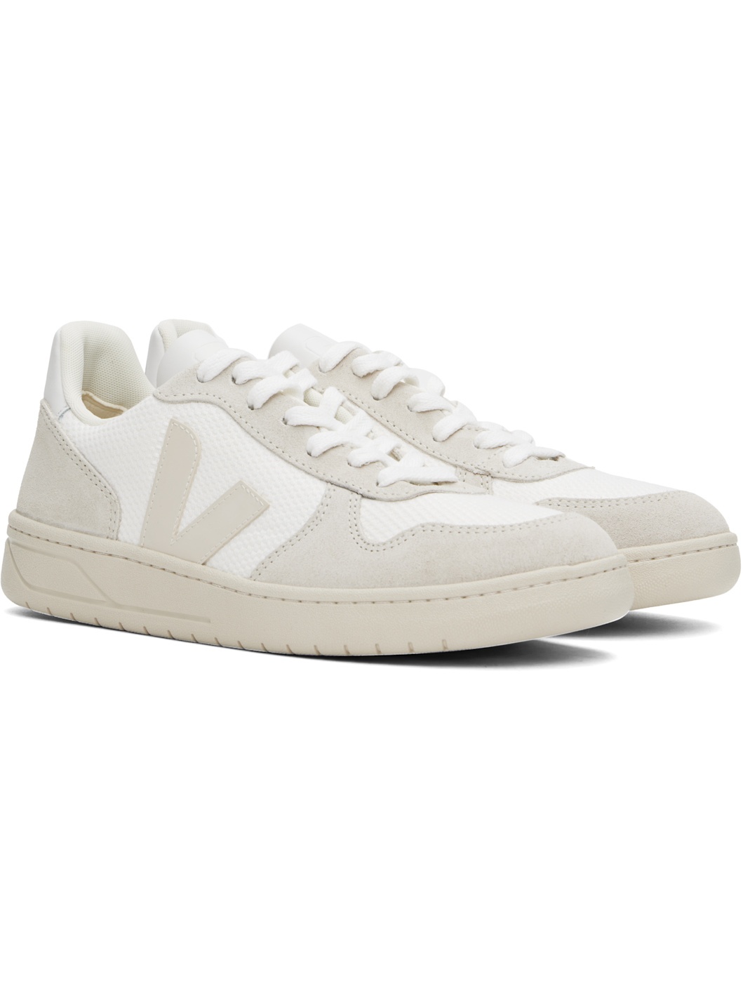 White V-10 B-Mesh Low Top Sneakers - 4