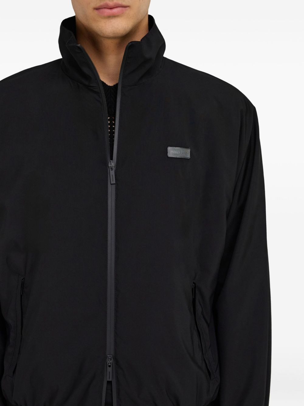 logo-patch bomber jacket - 6