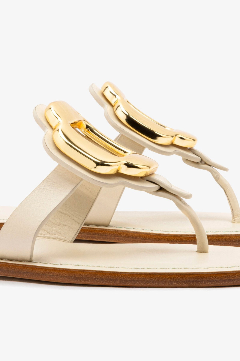 Margherita Thong Sandal In Ivory Leather 4