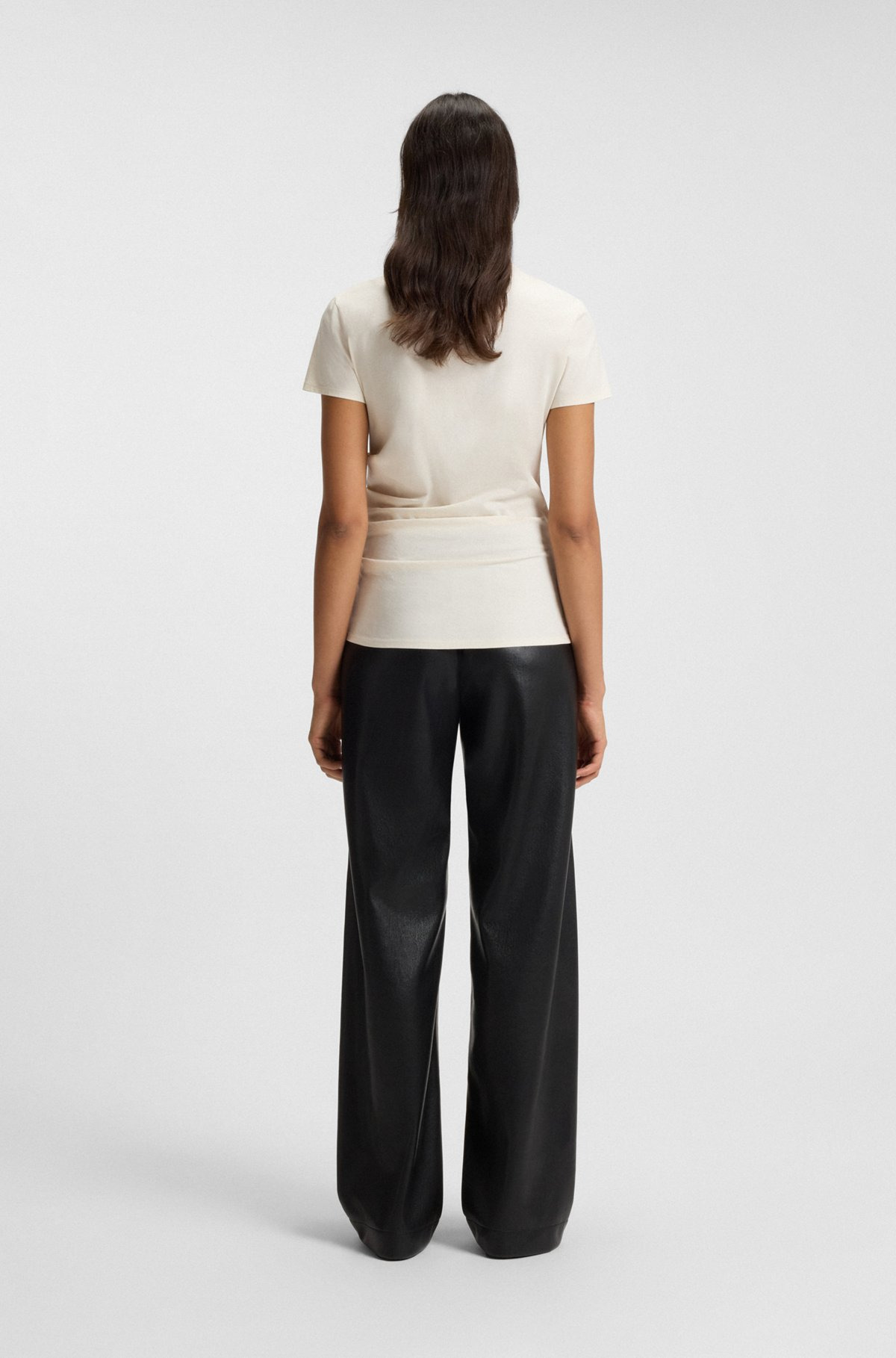 SLIM-FIT T-SHIRT IN MERCERIZED COTTON WITH EMBELLISHED LOGO - 4