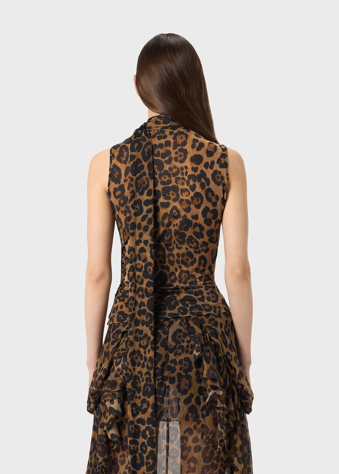 PRINTED JERSEY TOP WITH SCARF - 4