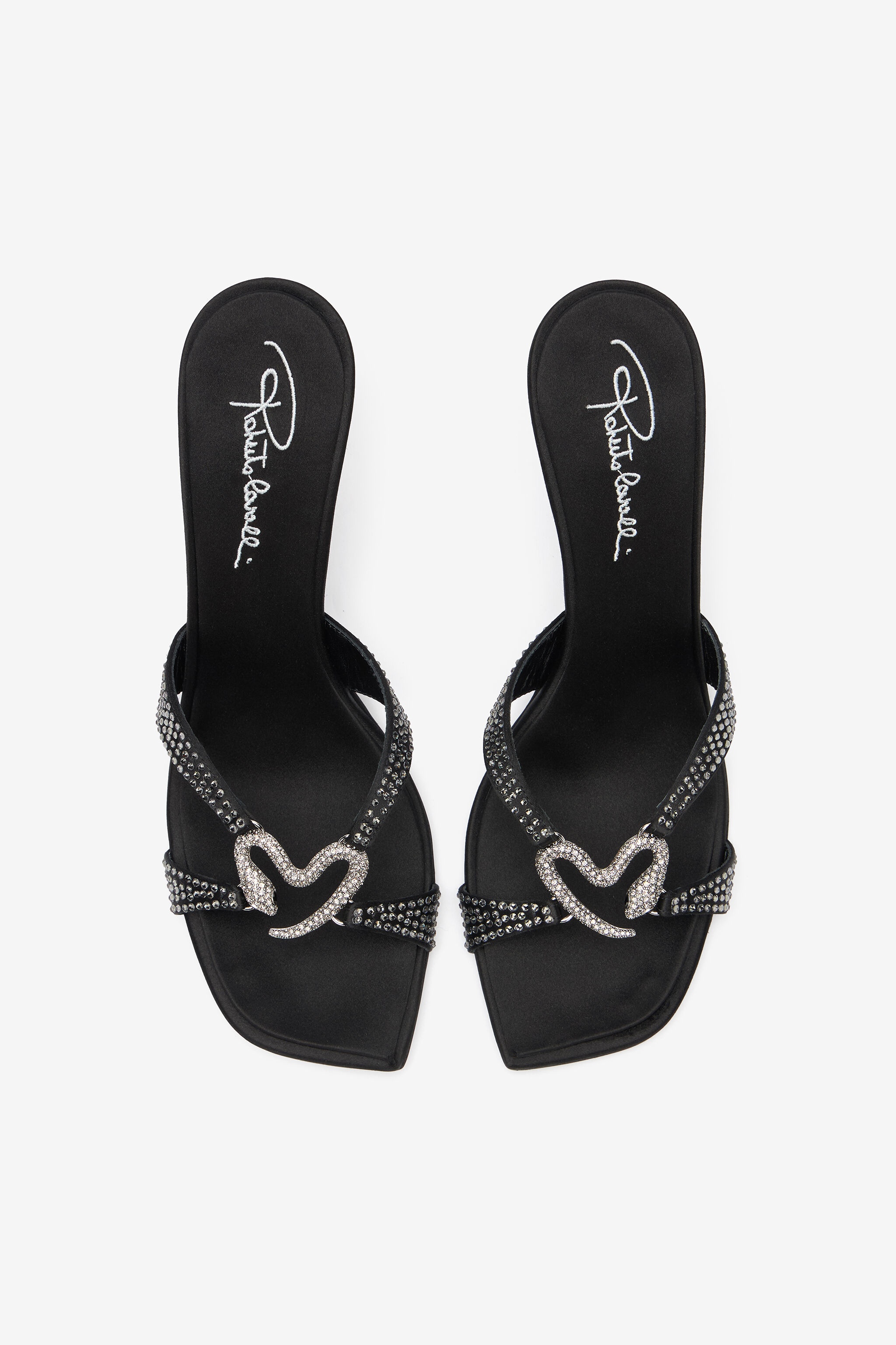 Sandals With Rhinestones And Bejeweled Snake - 6
