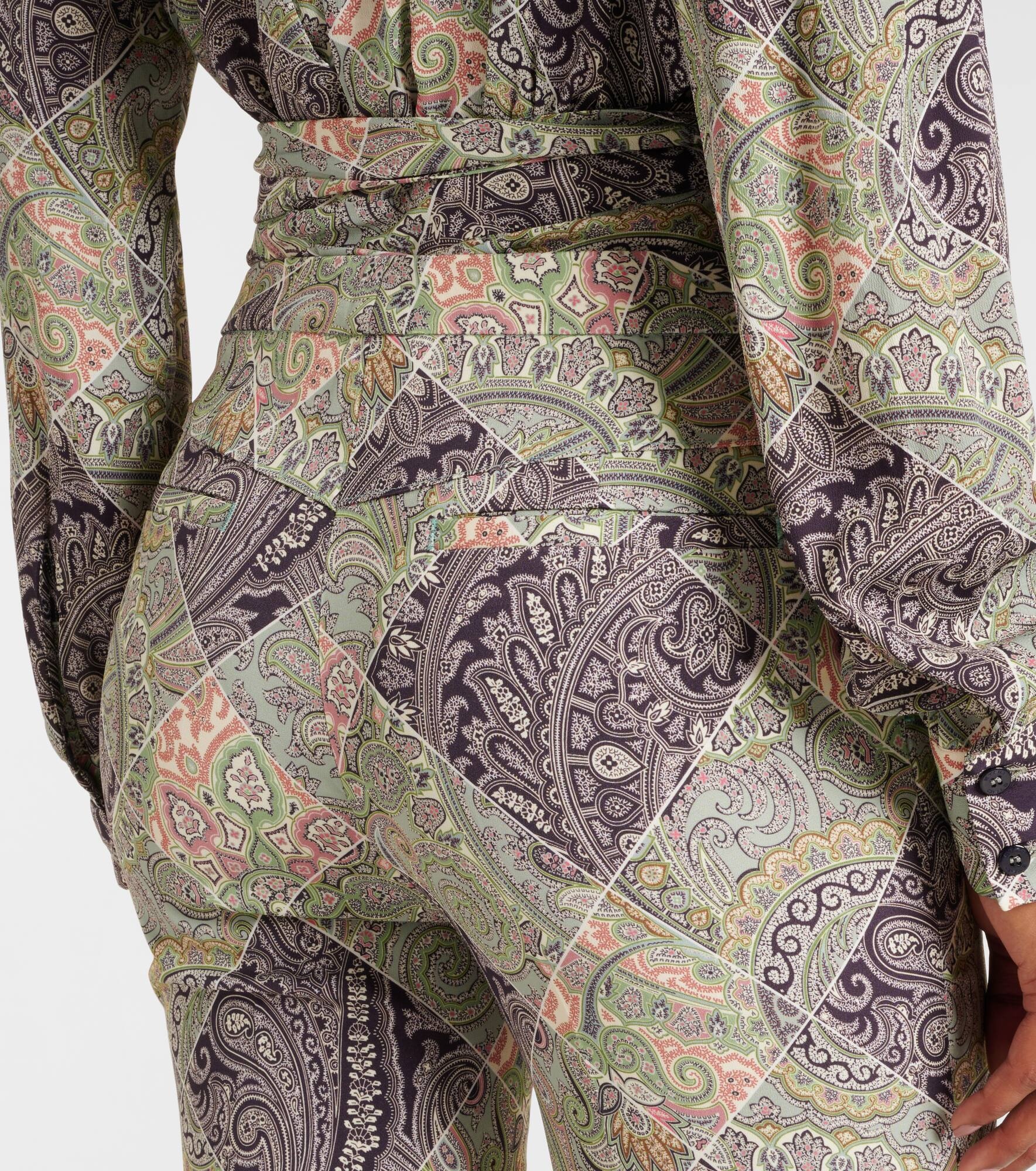 Paisley high-rise flared pants - 6