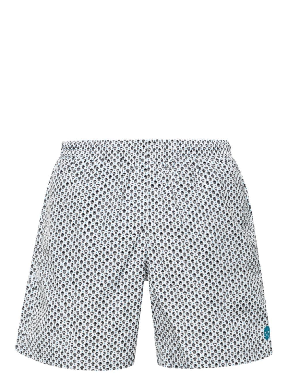 skull-print swim shorts - 1
