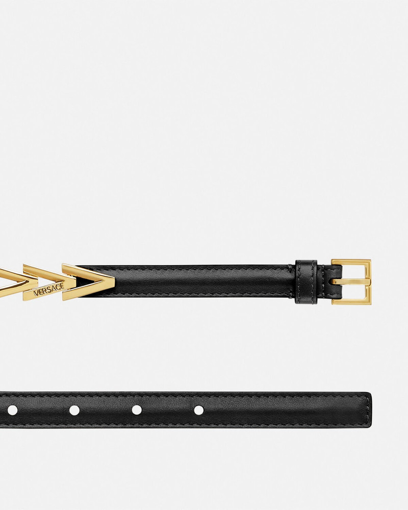 VERSACE V2025 Chain Leather Belt 0.8" cm outlook
