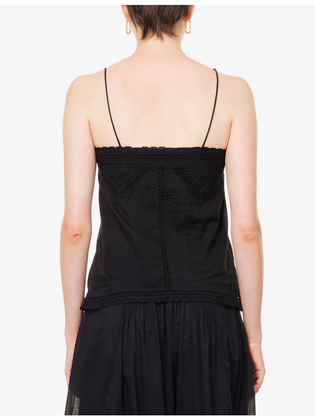 Gaelia Lace-Trim Cotton Camisole Top - 4