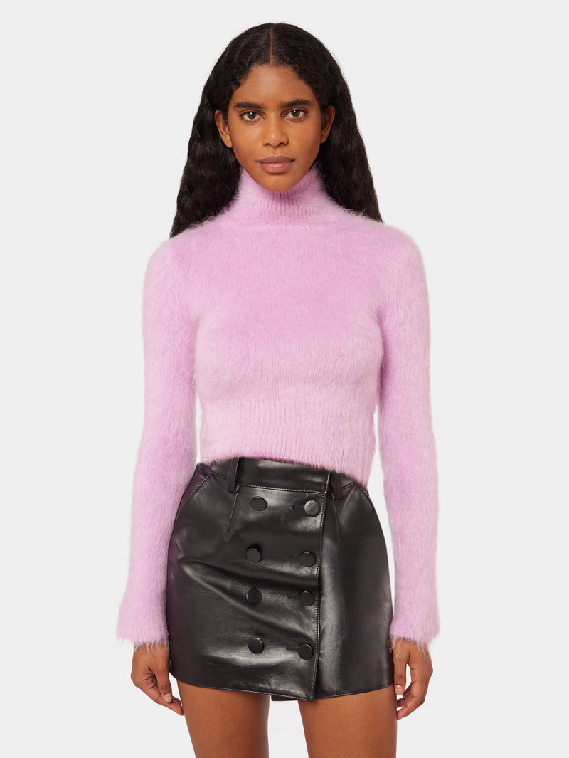 rabanne BLACK LEATHER MINI SKIRT outlook