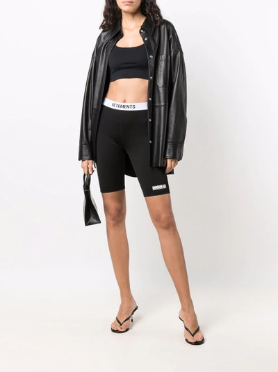 VETEMENTS logo waistband cycling shorts outlook