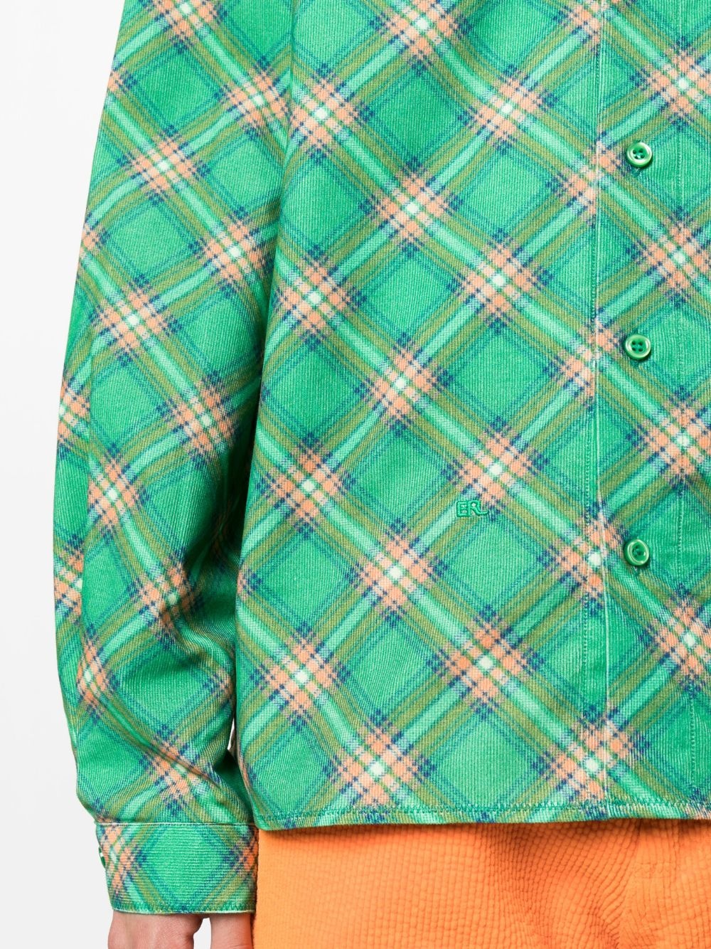 check-pattern corduroy shirt - 5