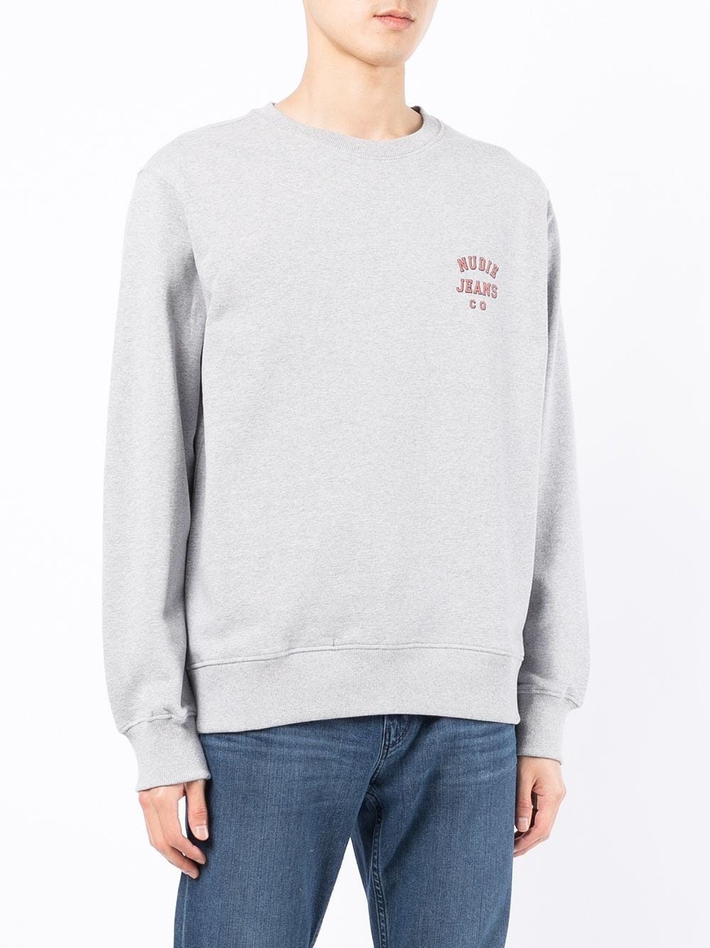 logo-print crew neck sweatshirt - 3